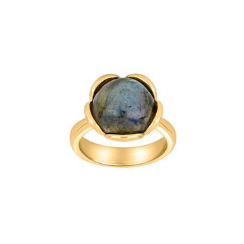 SHAPE Sølv forg. ring Flower stor m/labradorit, fra Siersbøl Shape