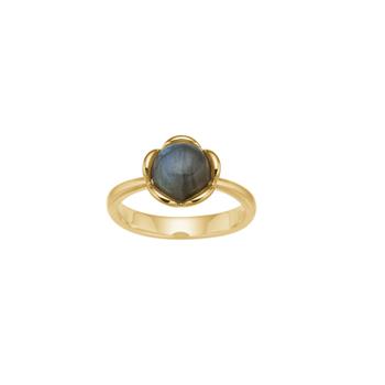 Siersbøl's Sølv forg. ring Flower lille m/labradorit Str.60