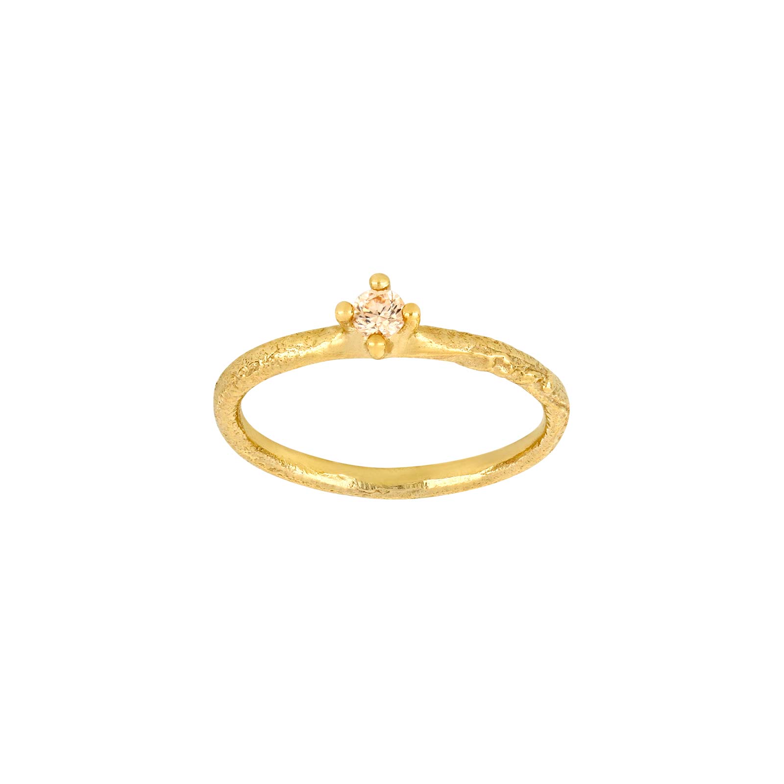 Siersbøl\'s 8kt. guldring m. champagne cz