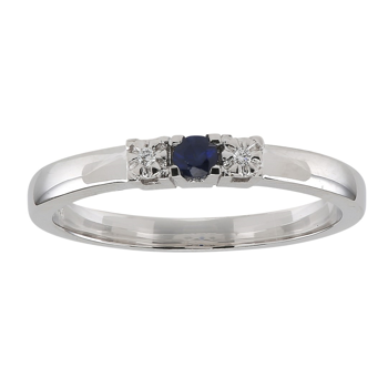 Siersbøl's 14 kt. hvidguldsring 0,08 ct safir + 0,011ct TW/SI