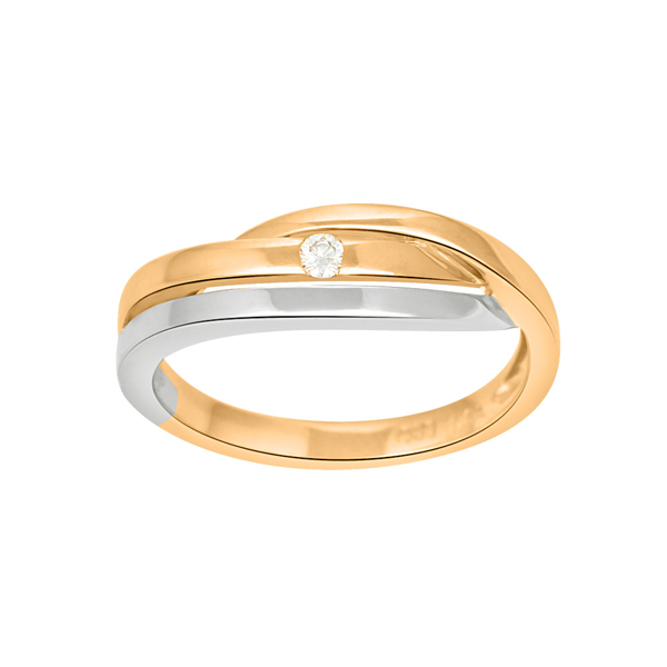 Siersbøl\'s 14 kt. guldsring, bicolor m. 0,04 carat TW/SI