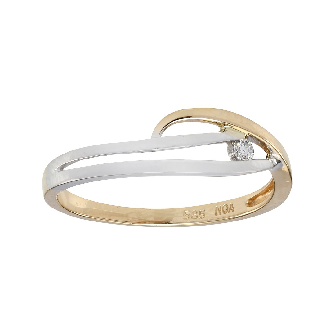 Siersbøl\'s 14 kt. ring, bicolor m. 0,035ct TW/SI