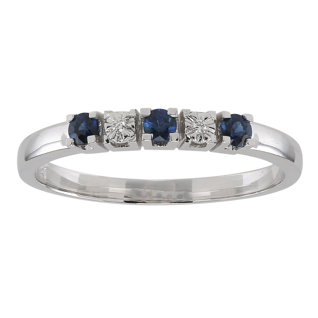 Siersbøl\'s 14 kt. hvidguld 0,011ct TW/SI safir 0,23ct