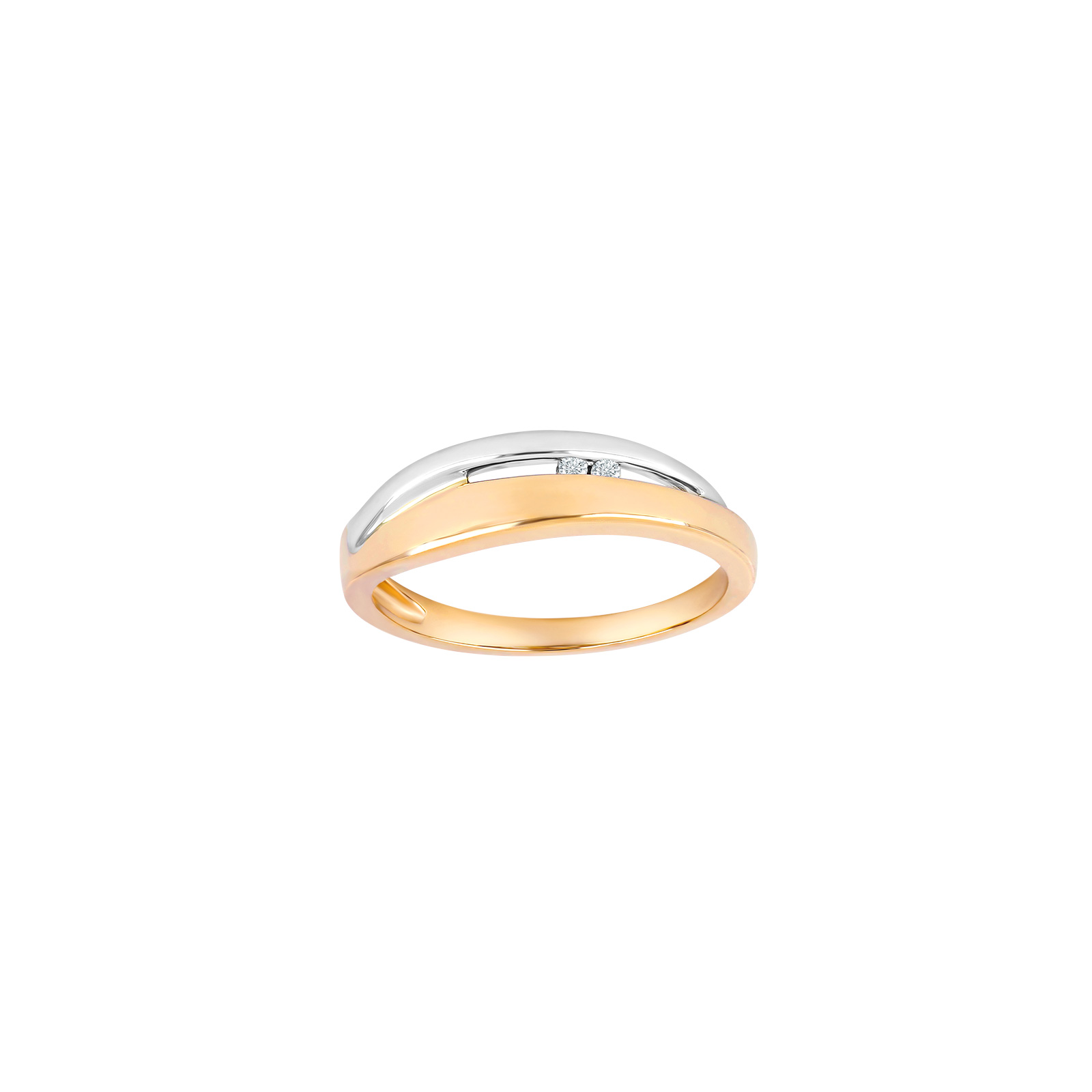 Siersbøl\'s 14kt. Guldring, bicolor m/dia. 0.02ct W/SI