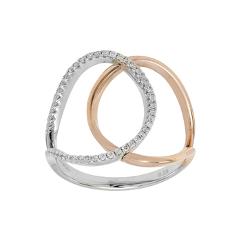 Siersbøl's 14kt. hvid- og rosaguld ring m. 0,200ct. w/si