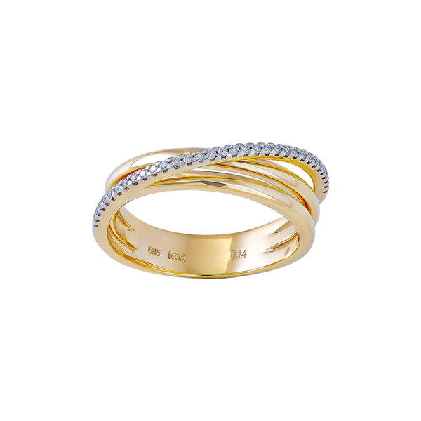 Siersbøl\'s 14 kt. guldring m/diamant 0.14ct W/SI 