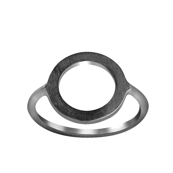 Nordahl\'s Oxyderet sølvring, cirkel 14mm Str.60