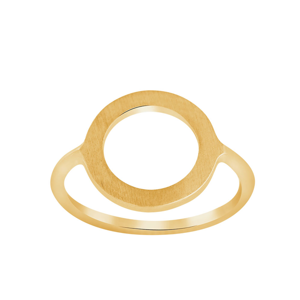 Nordahl\'s Forgyldt sølvring, cirkel 14mm Str.48