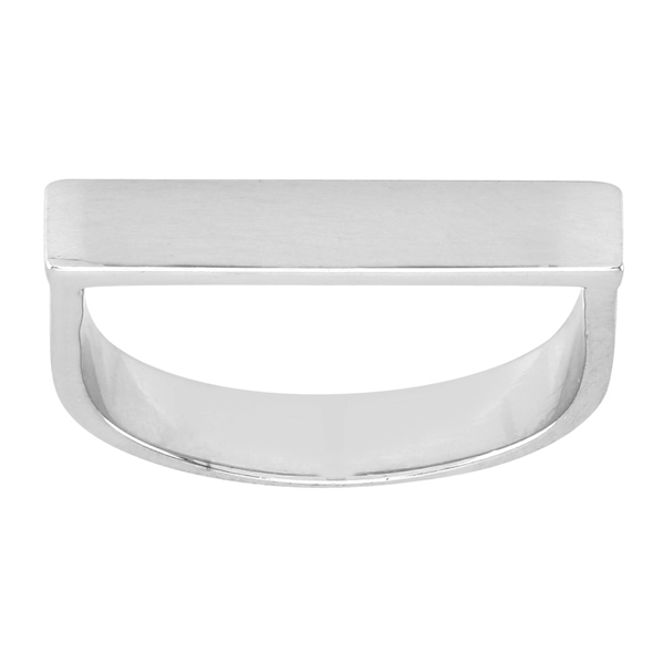 Nordahl\'s Rhodineret sølv ring stick 4mm bred* Str.58