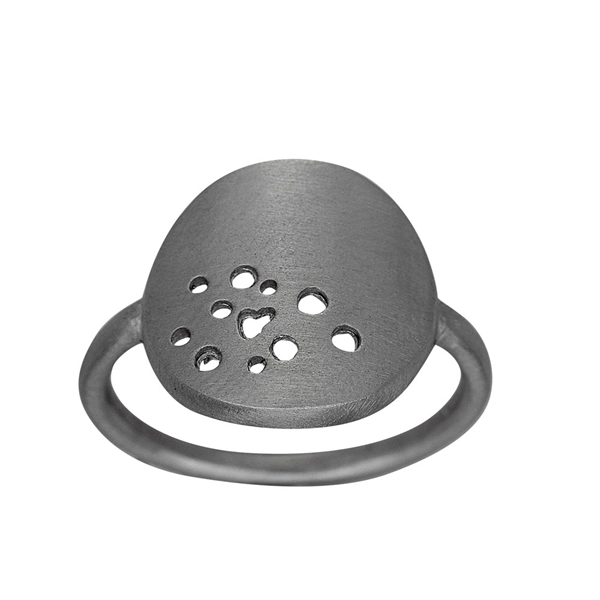 Nordahl\'s Oxideret sølv ring DUST52 14mm Str.54
