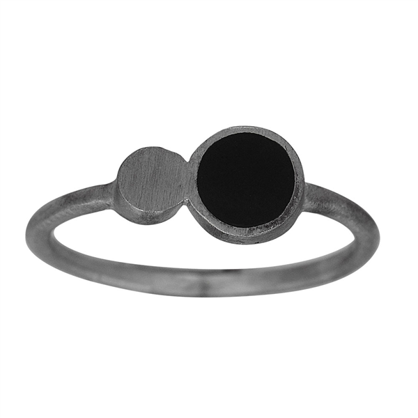 Nordahl\'s Ox. sølv ring BLACK52 11mm Str.56