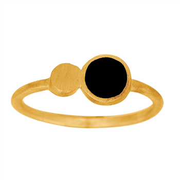 Nordahl's Forgyldt sølv ring BLACK52 11mm Str.60