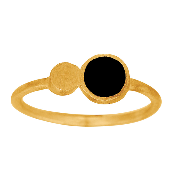 Nordahl\'s Forgyldt sølv ring BLACK52 11mm Str.58