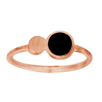 Nordahl's Rosa forgyldt sølv ring BLACK52 11mm Str.60