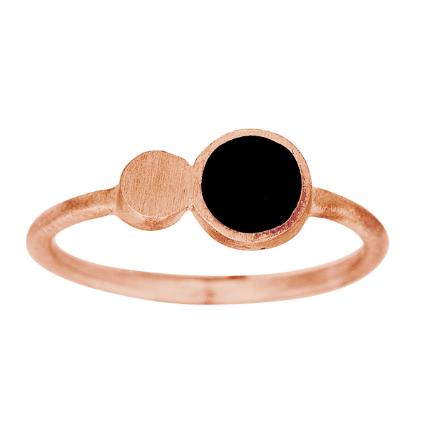 Nordahl\'s Rosa forgyldt sølv ring BLACK52 11mm Str.50