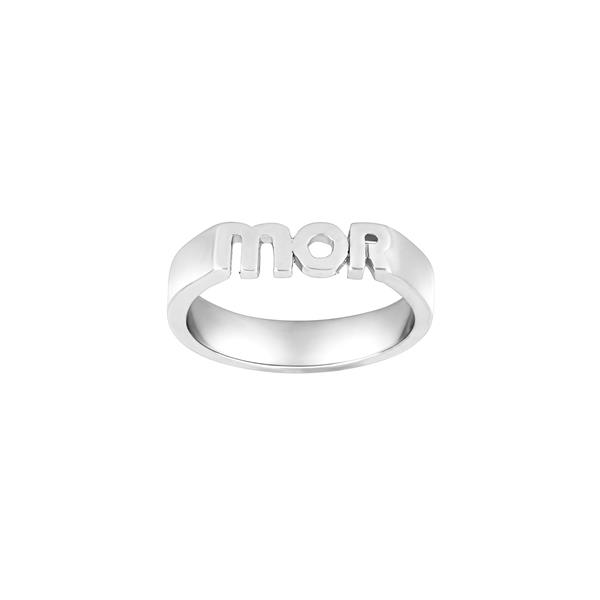 Nordahl\'s Rhod. sølvring STATEMENT52 4mm MOR Str.58