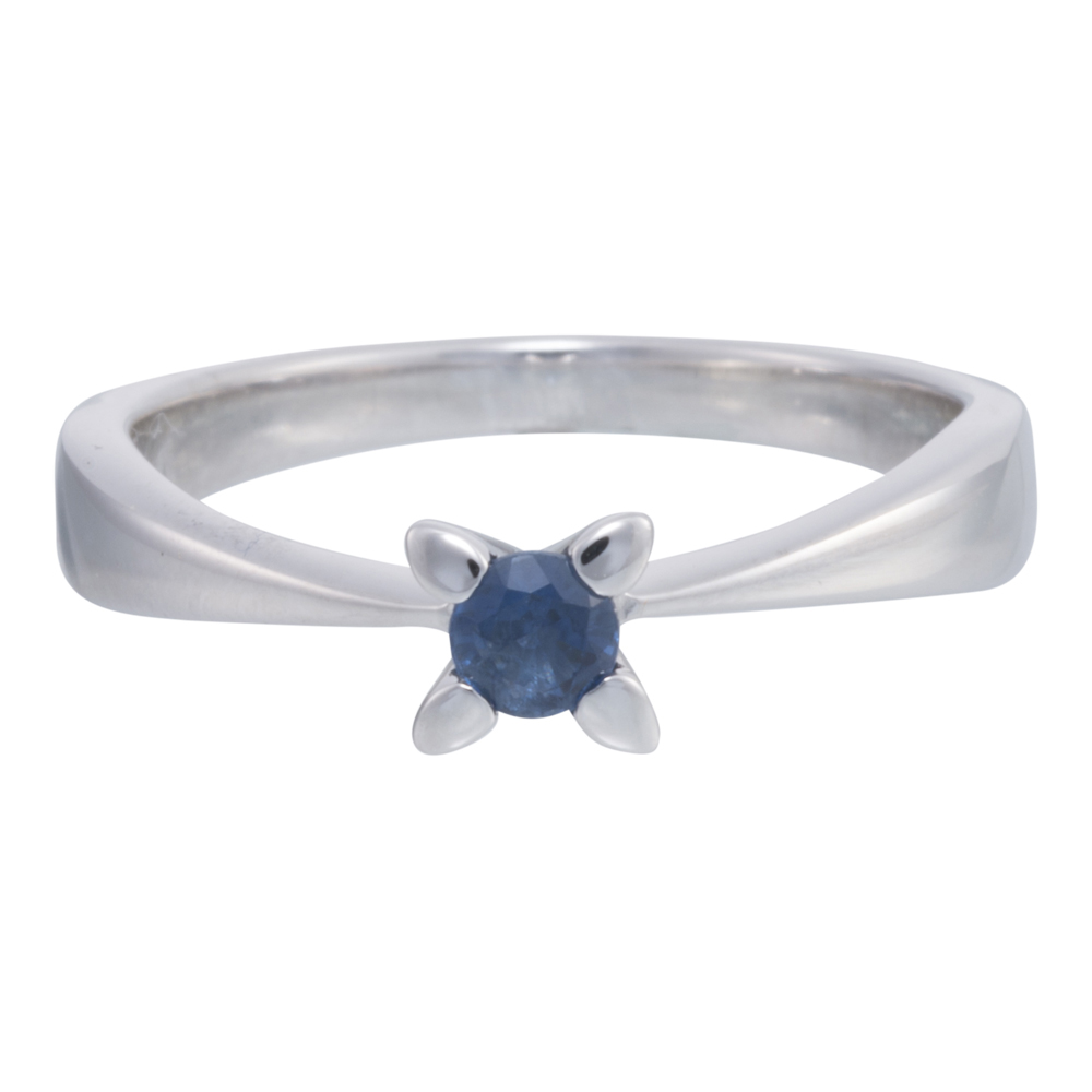 Siersbøl\'s 14 kt. hvidguldsring m/safir 3,5mm