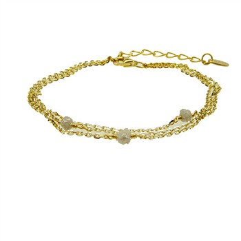 San - Links of Joy's Bracelet - Goldplated w. grey Raw Diamonds 18+4cm