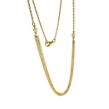 San - Links of Joy's Necklace - Goldplated w. grey Raw Diamonds 45cm