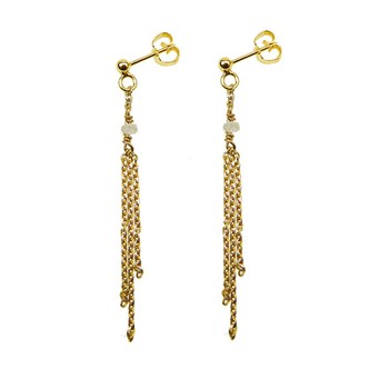San - Links of Joy's Earrings - Goldplated w. grey Raw Diamonds Pr.par