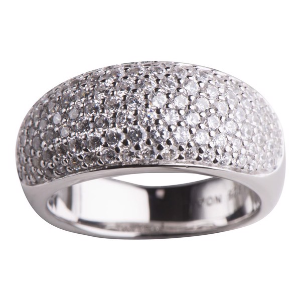 Siersbøl\'s Sølv ring Rhd m/cz Str.56