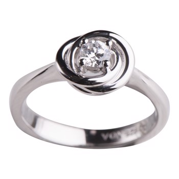 Siersbøl's Sølv ring Rhd m/cz Str.52