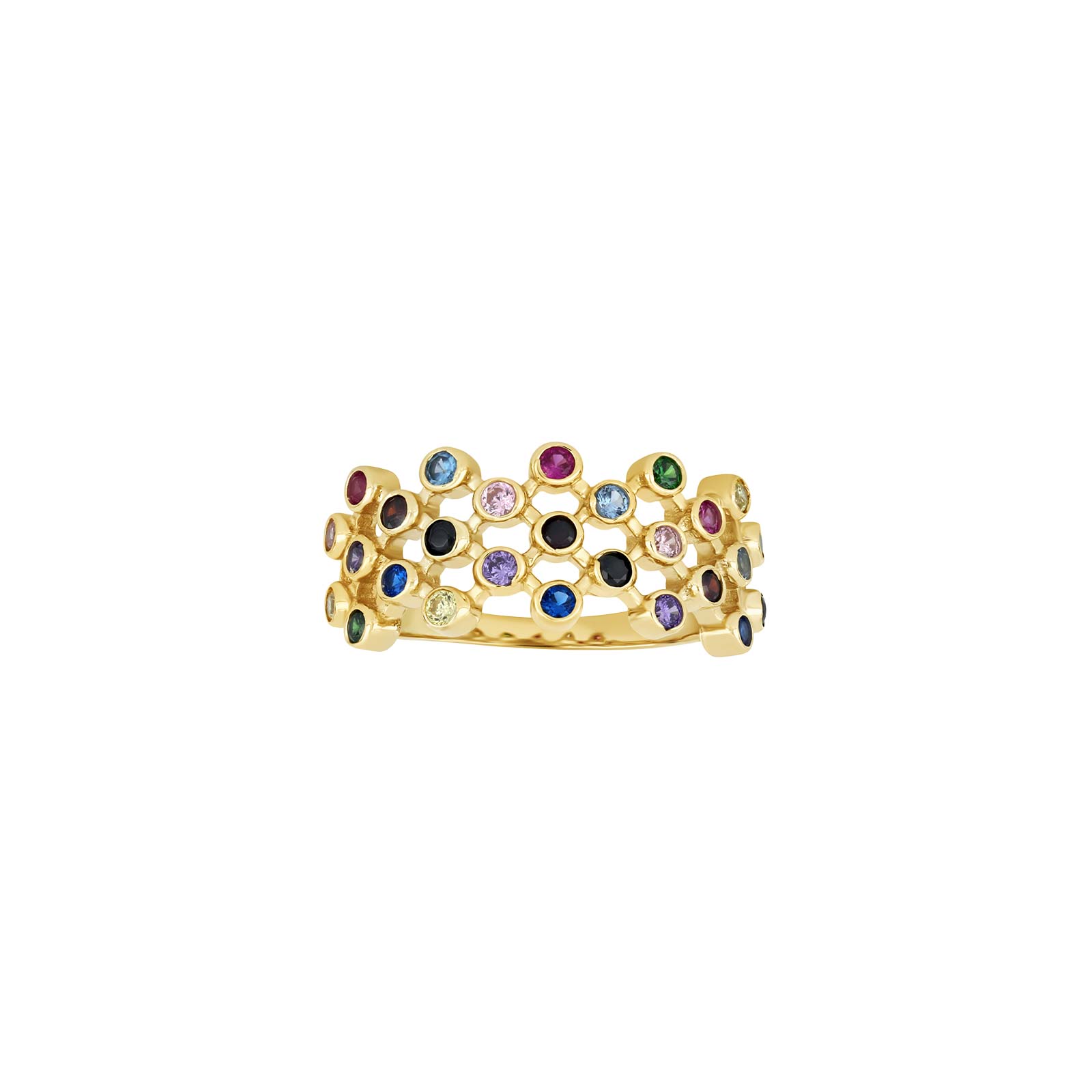 Siersbøl\'s 8kt. guldring m/multicolor cz