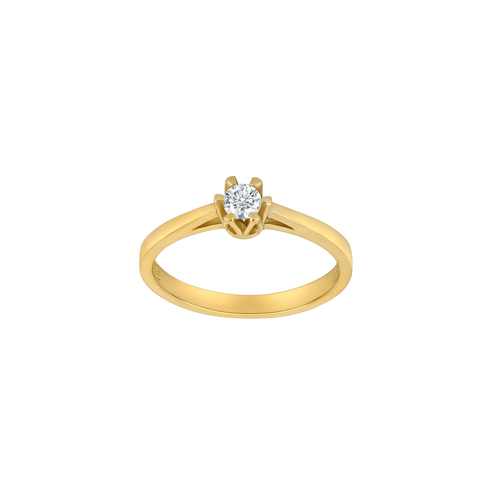 Siersbøl\'s 14kt. guldring m/3,5 mm cz i 6 grabber