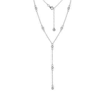 L&G's Y-kæde sølv rhodineret zirkonia