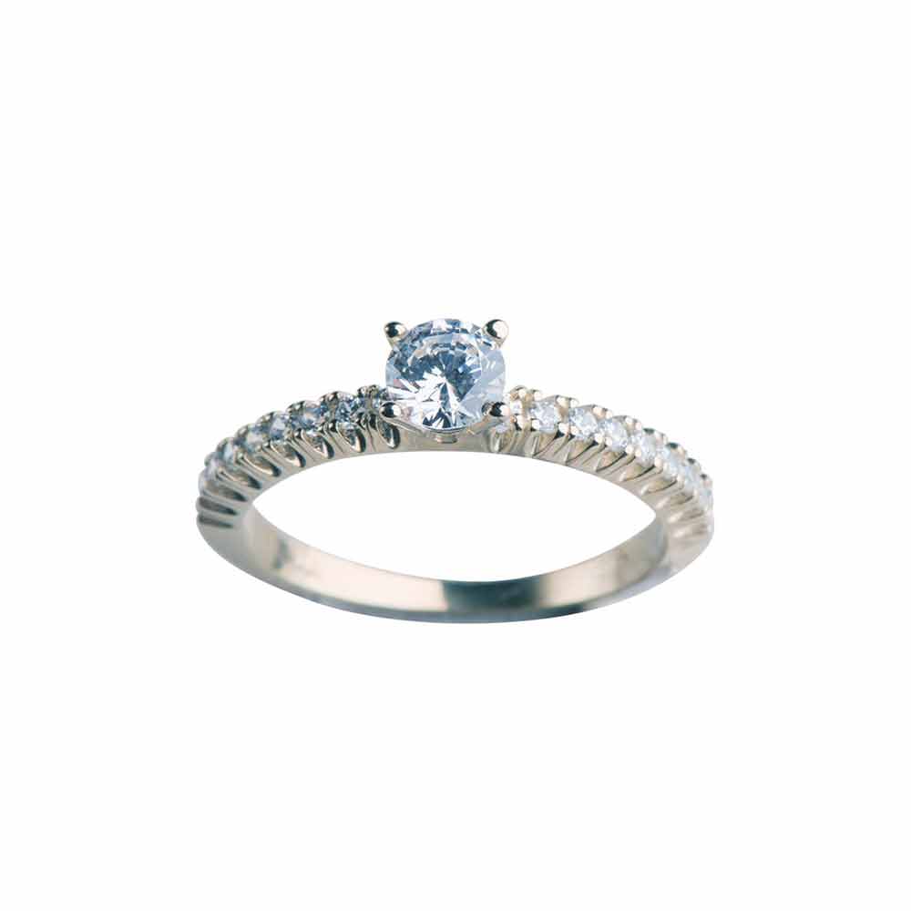 Siersbøl's 14 kt. hvidguldsring m/zirkonia