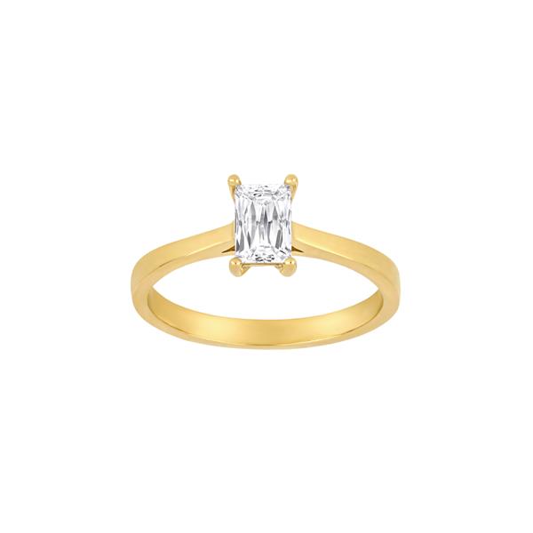 Siersbøl\'s 8kt. guldring m/baguette cz