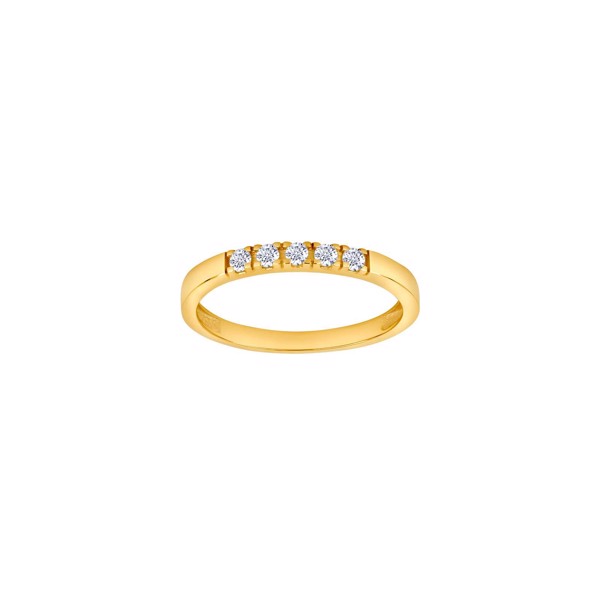 Siersbøl\'s 14kt. Gold wedding band w. 5 cz.