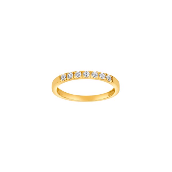 Siersbøl\'s 8kt. Gold wedding band w. 7 cz.