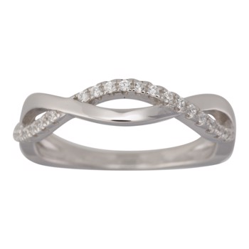 Siersbøl's rhodineret sølvring med zirkonia