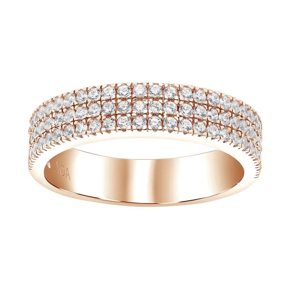 Joanli Nor's Rosaforgyldt ring ADINANOR 3 rækker cz.