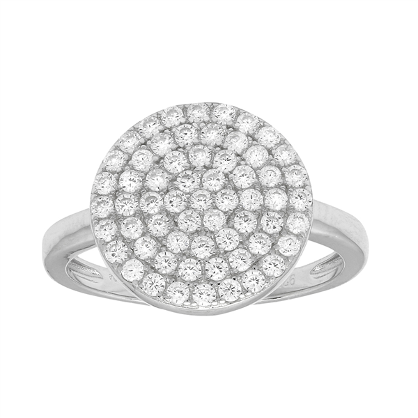 Joanli Nor\'s Rhd. sølv ring ANNIENOR cz. rund 13mm Str.60