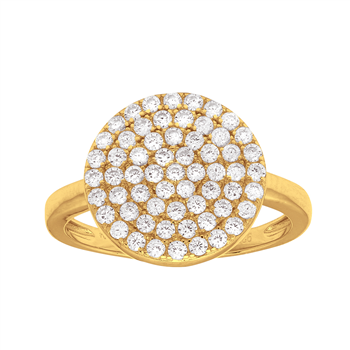 Joanli Nor's Forgyldt ring ANNIENOR med cz. rund 13mm Str.60