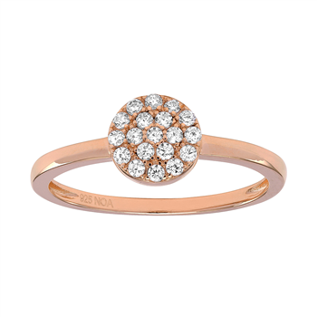 Joanli Nor's Rosaforgyldt ring ANNIENOR med CZ rund 6mm Str.60