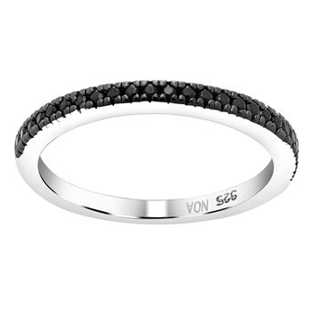 Joanli Nor's Rhd. sølv ring ADINANOR 1 rk sorte cz. Str.60