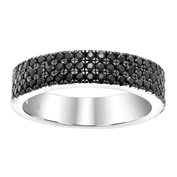 Joanli Nor's Rhd. sølv ring ADINANOR 3 rækker  sorte cz. Str.60