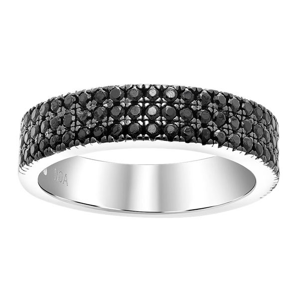 Joanli Nor\'s Rhd. sølv ring ADINANOR 3 rækker  sorte cz. Str.60