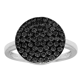Joanli Nor's Rhd sølv ring ANNIENOR sorte cz. rund 13mm