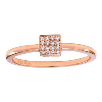 Joanli Nor's Rosaforgyldt sølv ring ALITANOR cz.  4mm* Str.60
