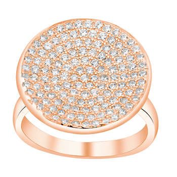 Joanli Nor's Rosafg. sølv ring 19mm ABBIENOR m pavé cz.* Str.60
