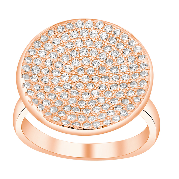 Joanli Nor\'s Rosafg. sølv ring 19mm ABBIENOR m pavé cz.* Str.54