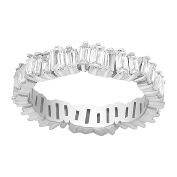Joanli Nor's Rhd. sølv ring AGGANOR m/ baguette cz* Str.60