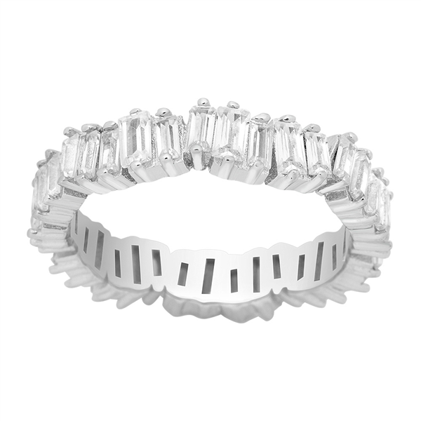 Joanli Nor\'s Rhd. sølv ring AGGANOR m/ baguette cz* Str.58