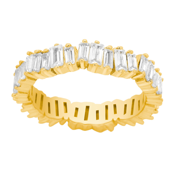 Joanli Nor's Forgyldt sølv ring AGGANOR m/ baguette cz*