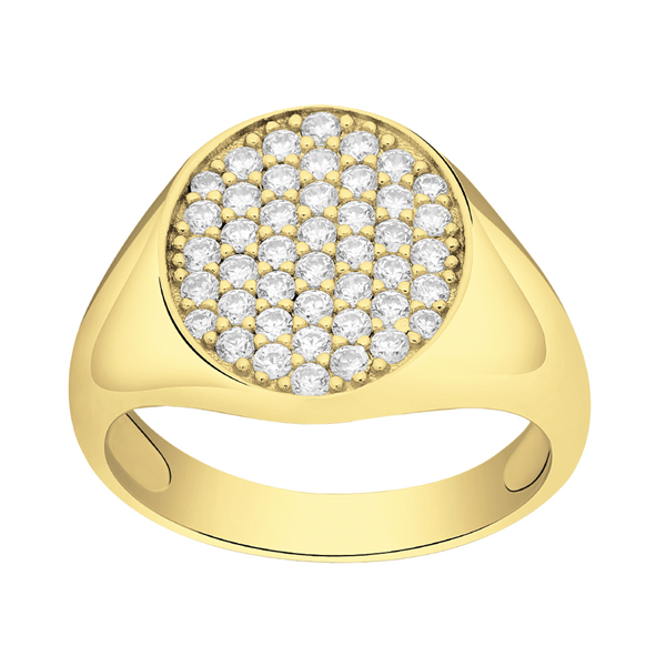 Joanli Nor\'s Forgyldt sølv ring AYANOR m pave/cz. Str.60