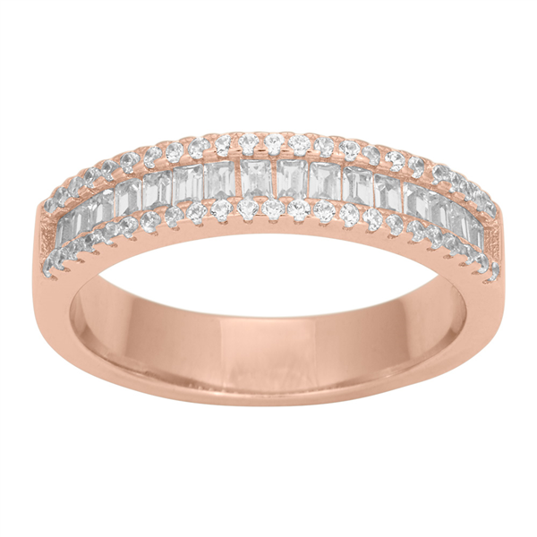Joanli Nor\'s Rosaforg. sølv ring AGGANOR baguette 5mm Str.52